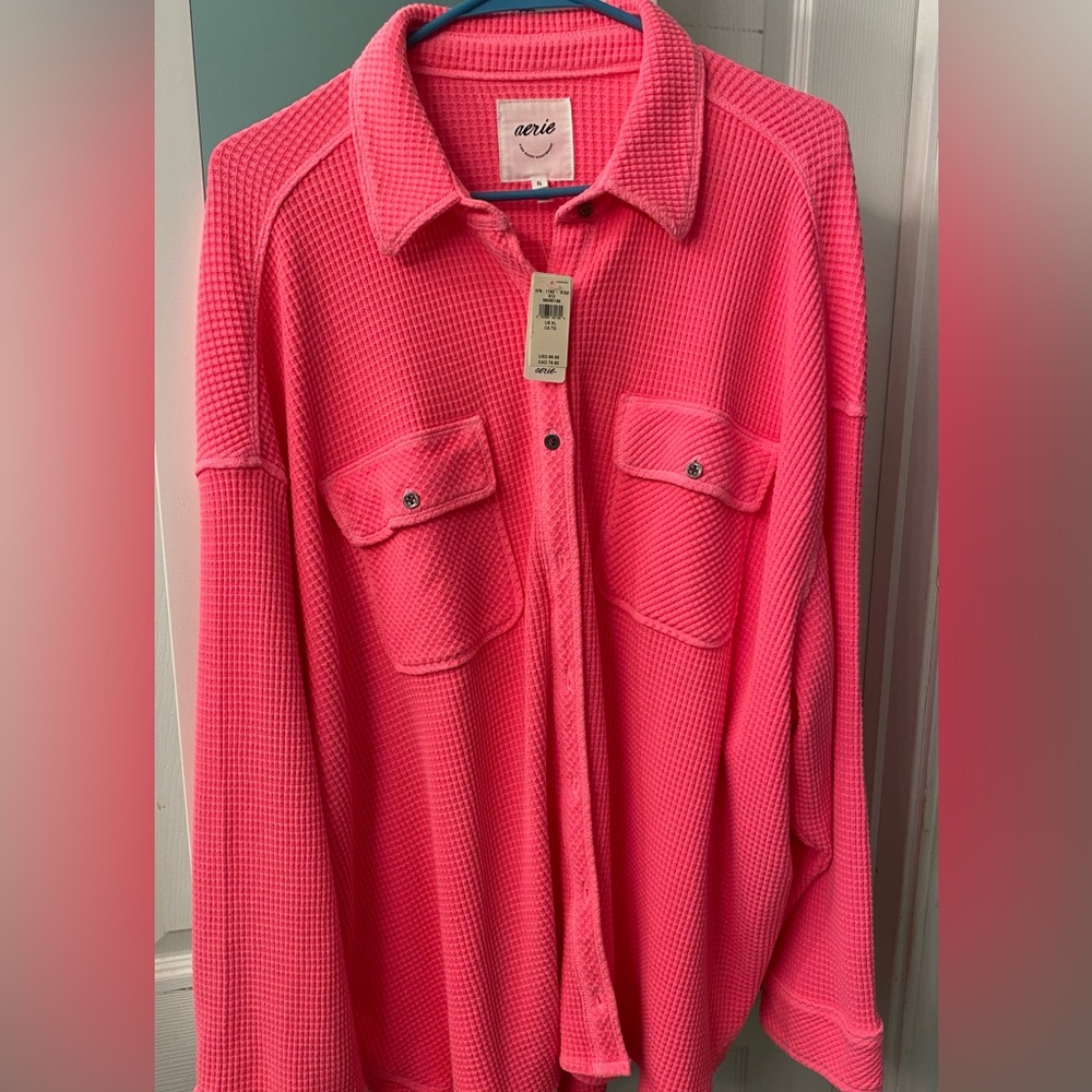 Aerie lumberjane waffle-knit button up-NWT